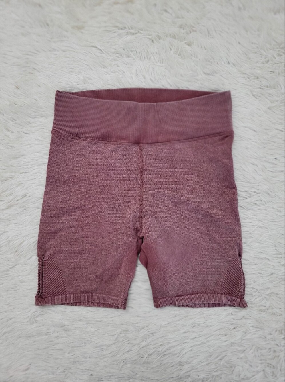 Offline by aerie Sz XL Bike Shorts Red Wash Braided Detail Womens 7 Inch Inseam
